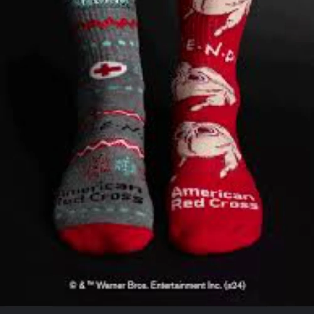 Friends Central Perk and American Red Cross Snowflake Socks